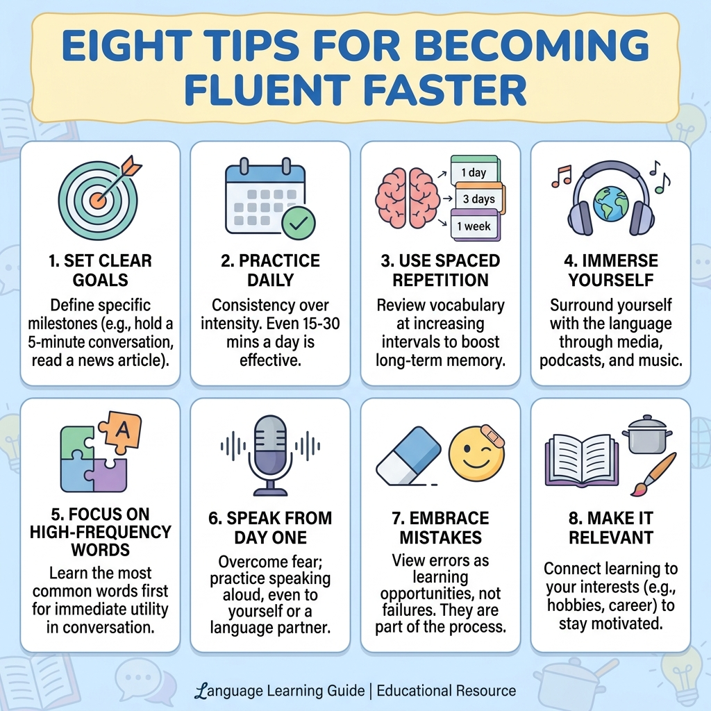 Eight Tips for Becoming Fluent Faster