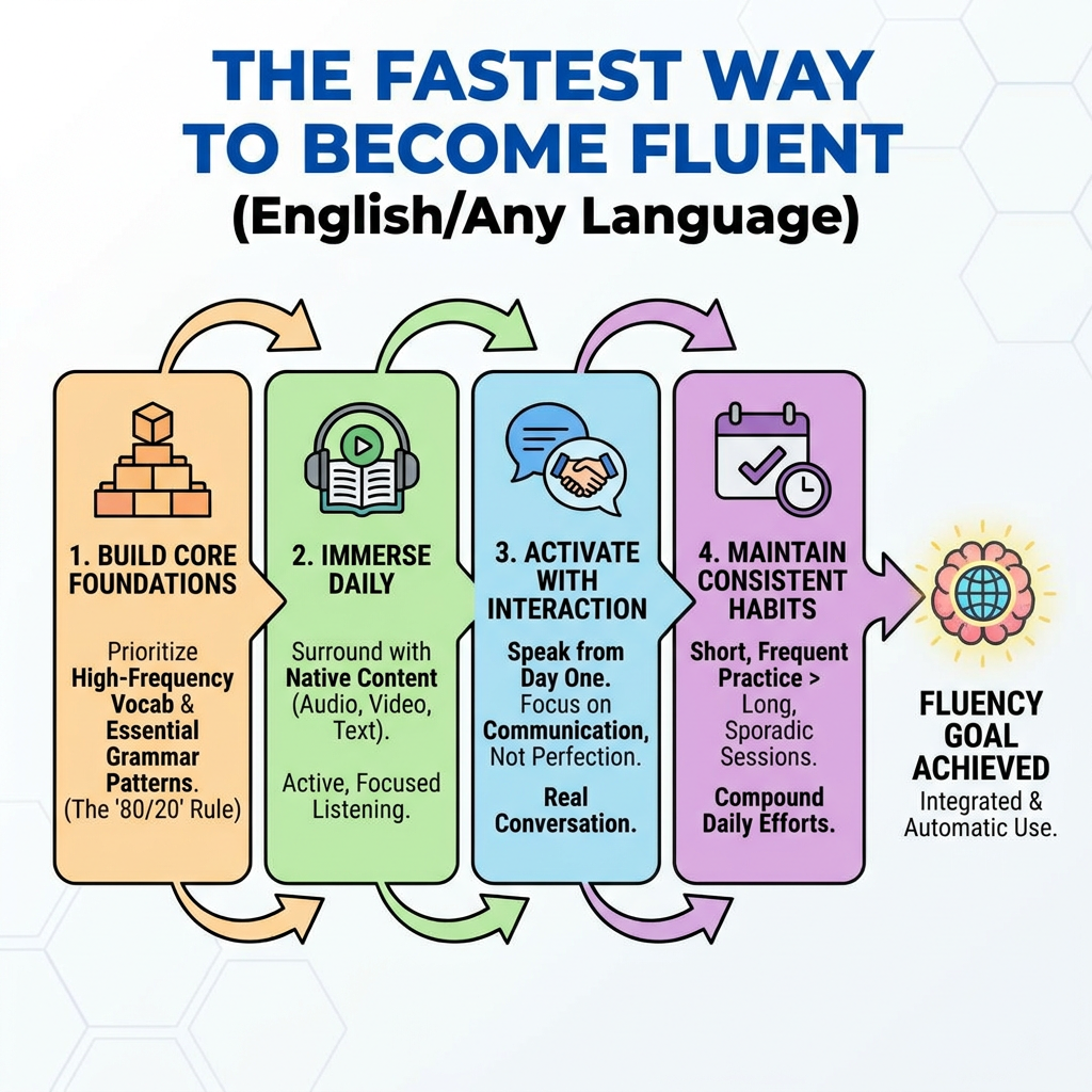 The Fastest Way to Become FLUENT in English (or Any Language)