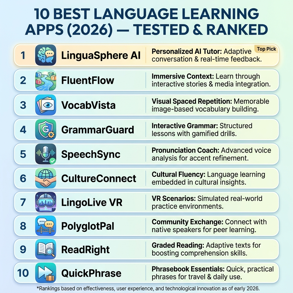 10 Best Language Learning Apps (2026) — Tested & Ranked